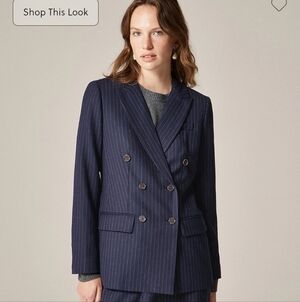 J Crew Double-breasted blazer in pinstriped wool blend CP952 Size 8 NWT